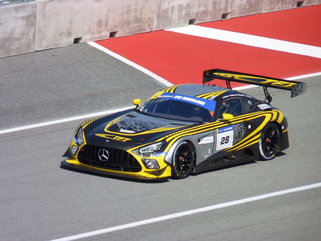 Mercedes AMG GT3 EVO exit of the pitlane